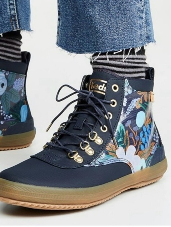 Keds Shoes - Keds Rifle Paper Co Collab Blue Floral Water Resistant High Top Shoes size 7